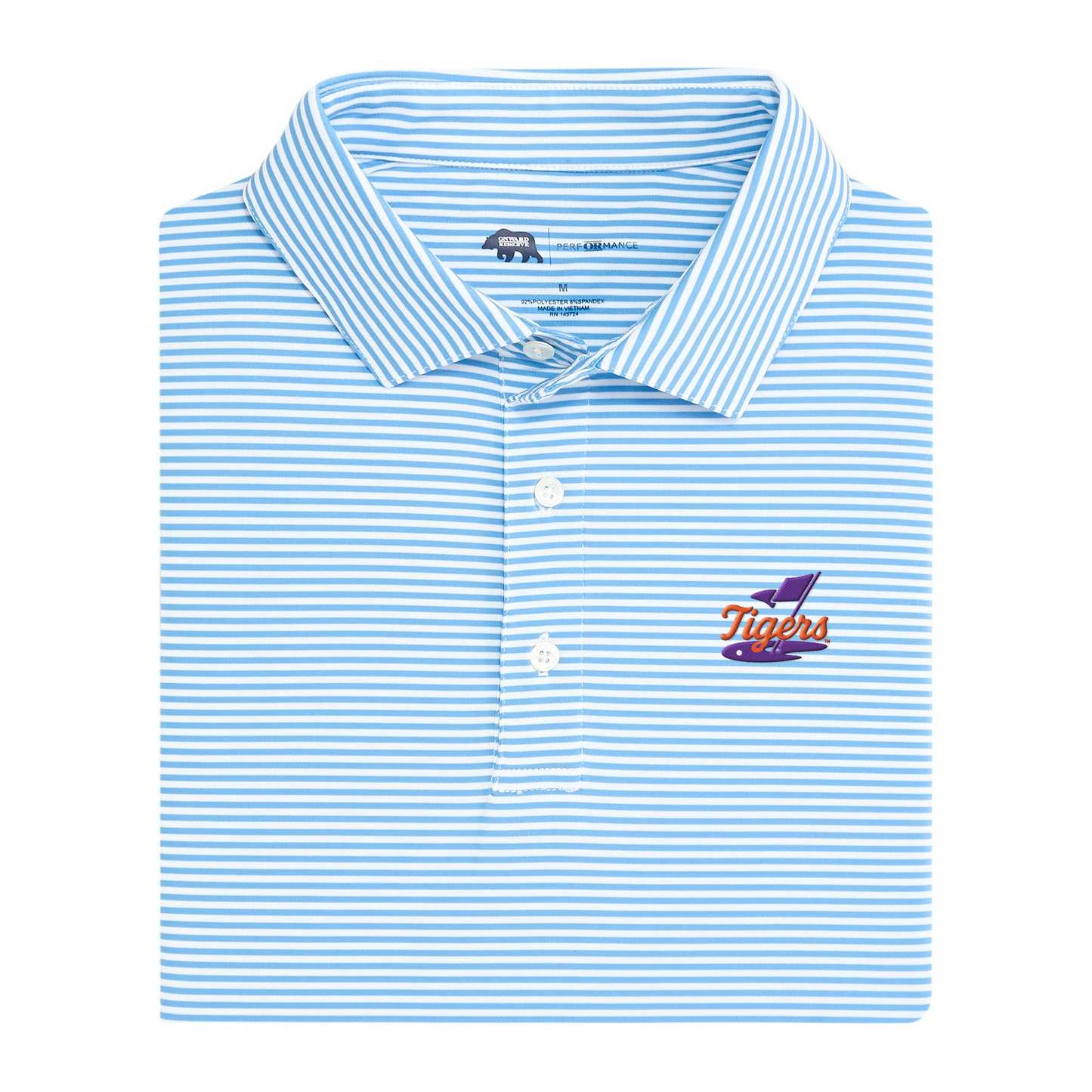 Clemson Tigers Golf Echo Stripe Performance Polo