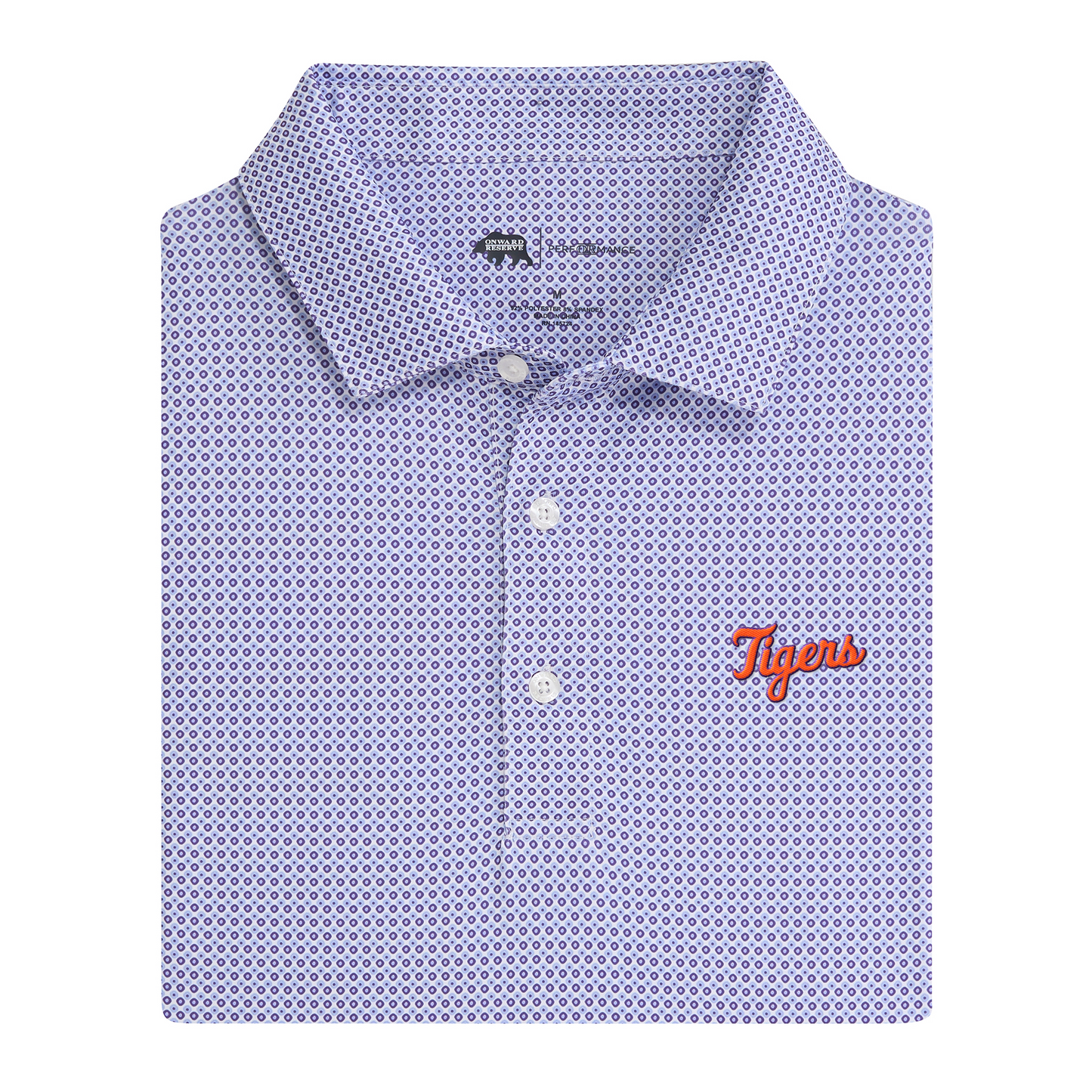 Clemson Tigers Script League Printed Performance Polo