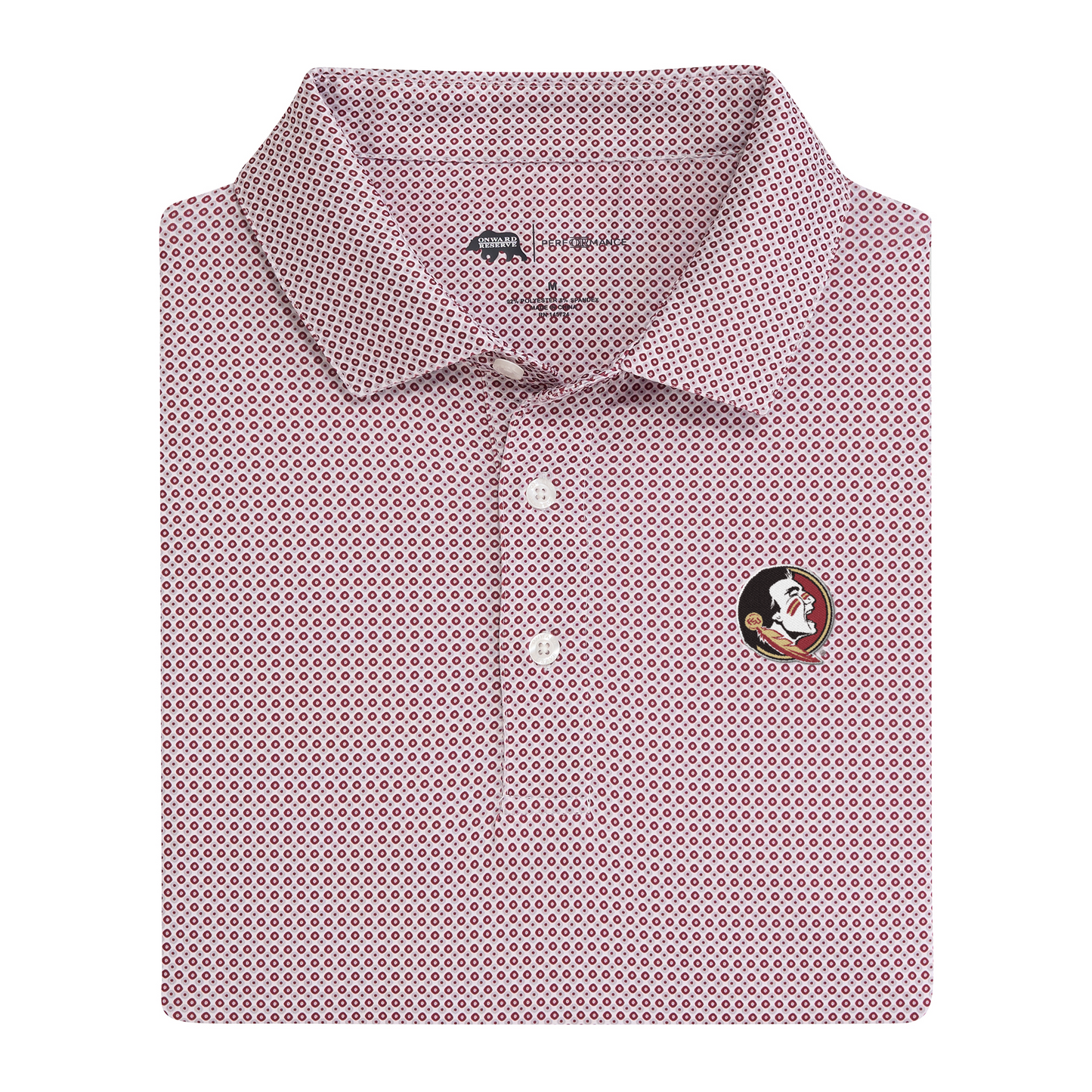 FSU Seminole Head League Printed Performance Polo