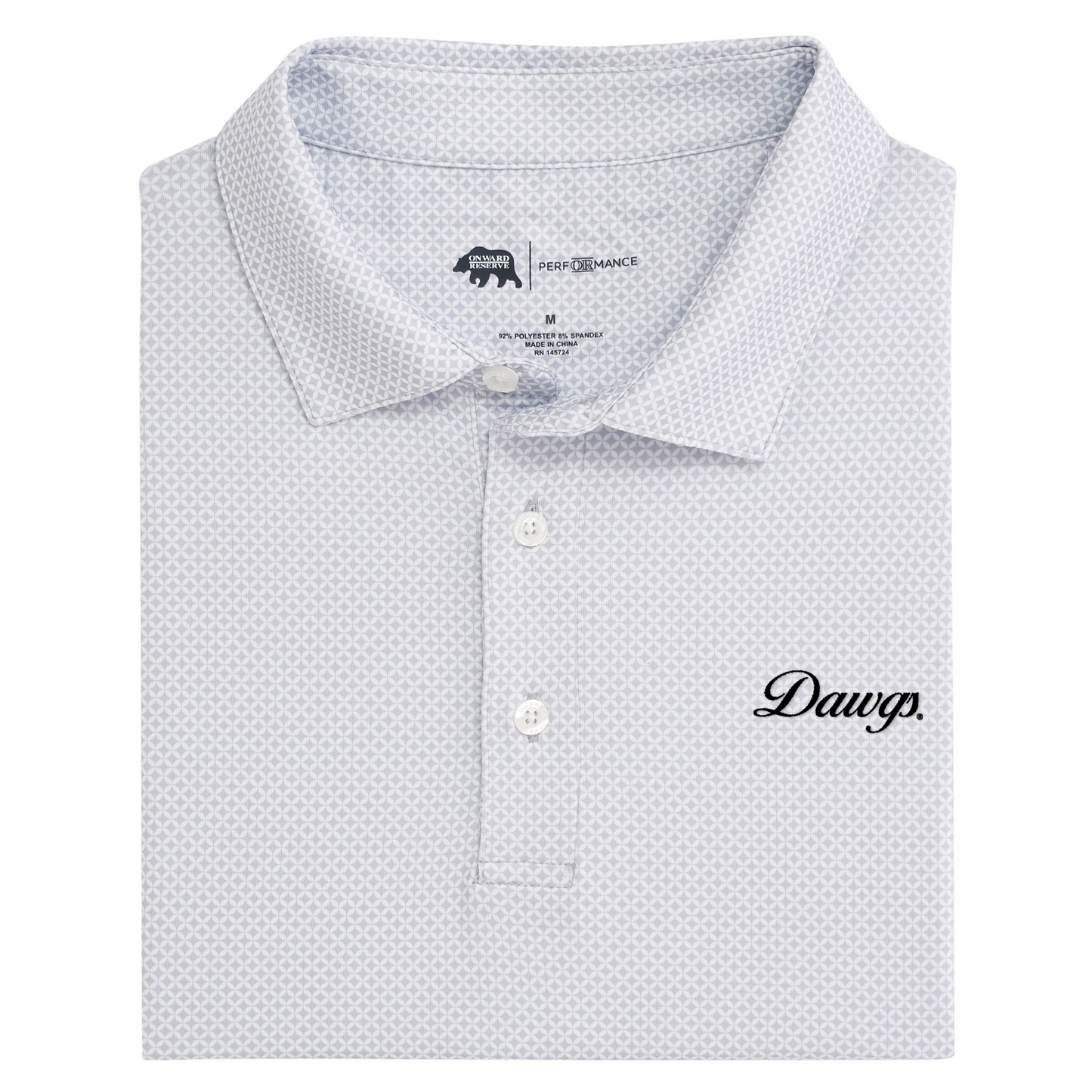 UGA Dawgs Vintage Script Scope Printed Performance Polo