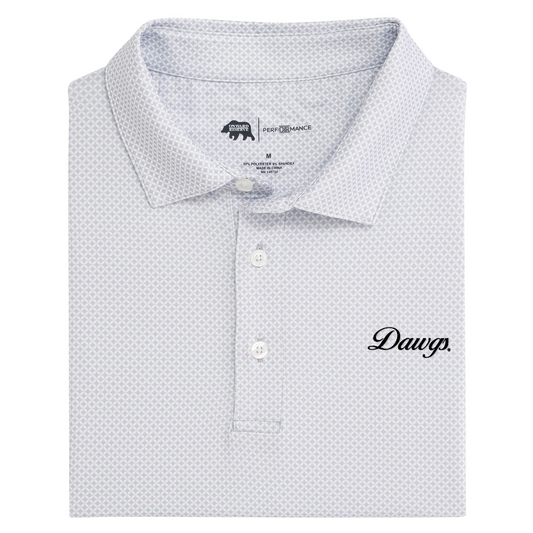UGA Dawgs Vintage Script Scope Printed Performance Polo
