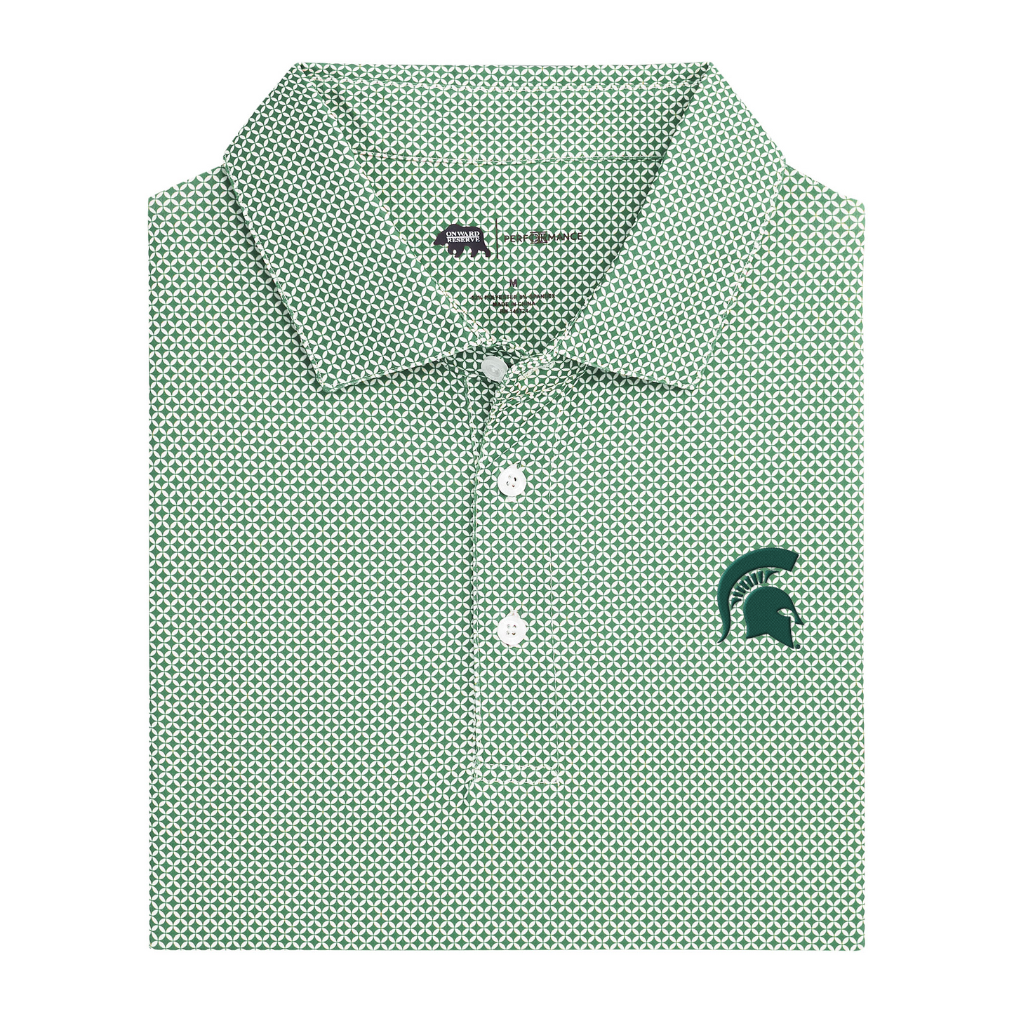 Michigan State Spartan Head Scope Printed Performance Polo