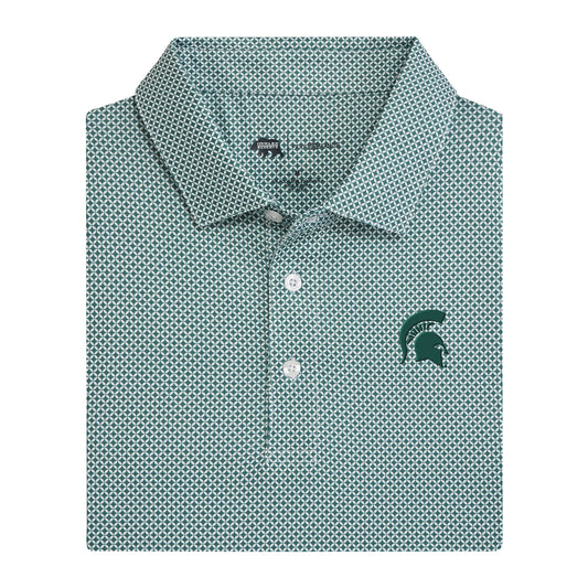 Michigan State Spartan Head Scope Printed Performance Polo