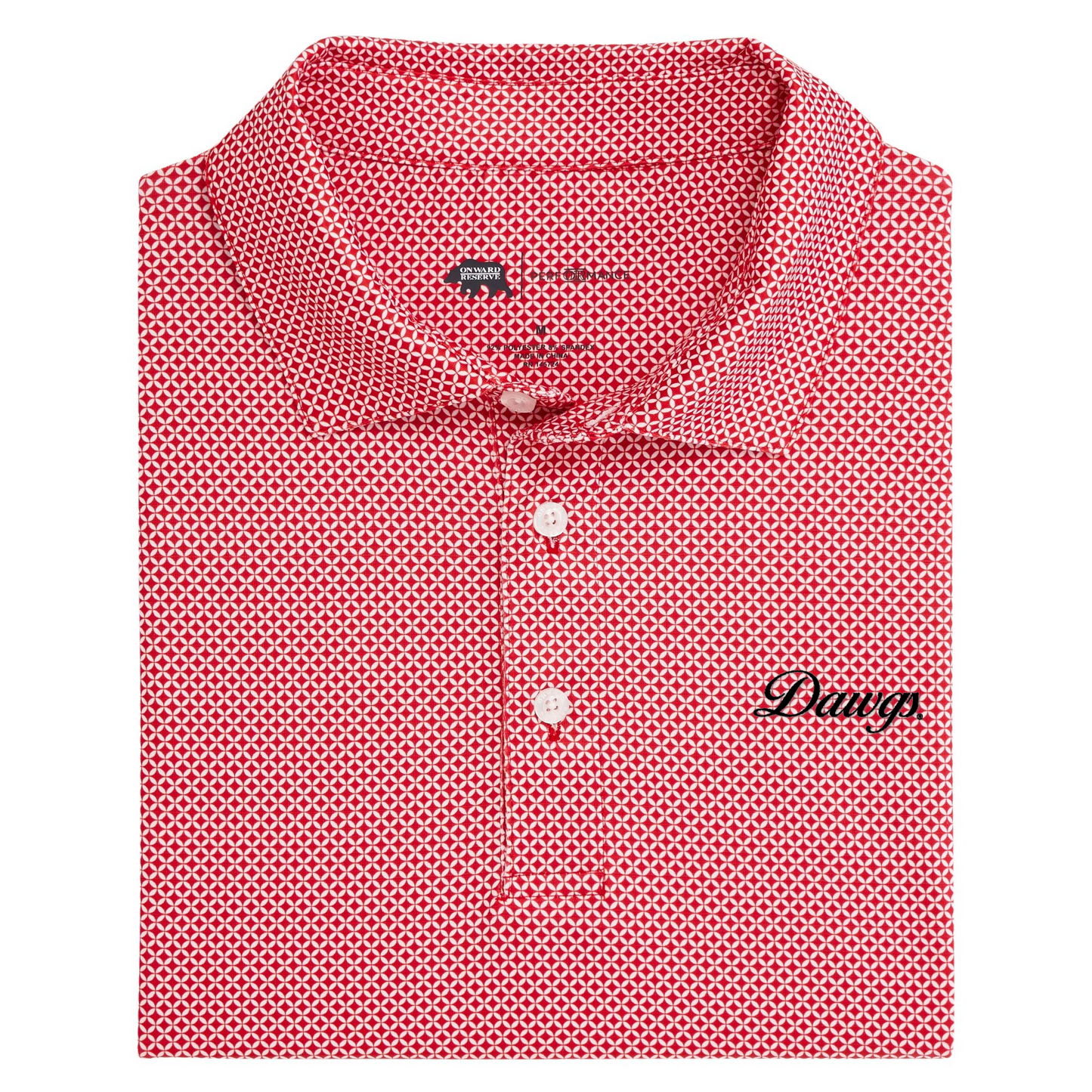 UGA Dawgs Vintage Script Scope Printed Performance Polo