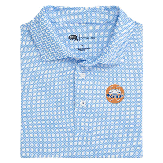 Astros Cooperstown - 1965 Astrodome Scope Printed Performance Polo - Sky
