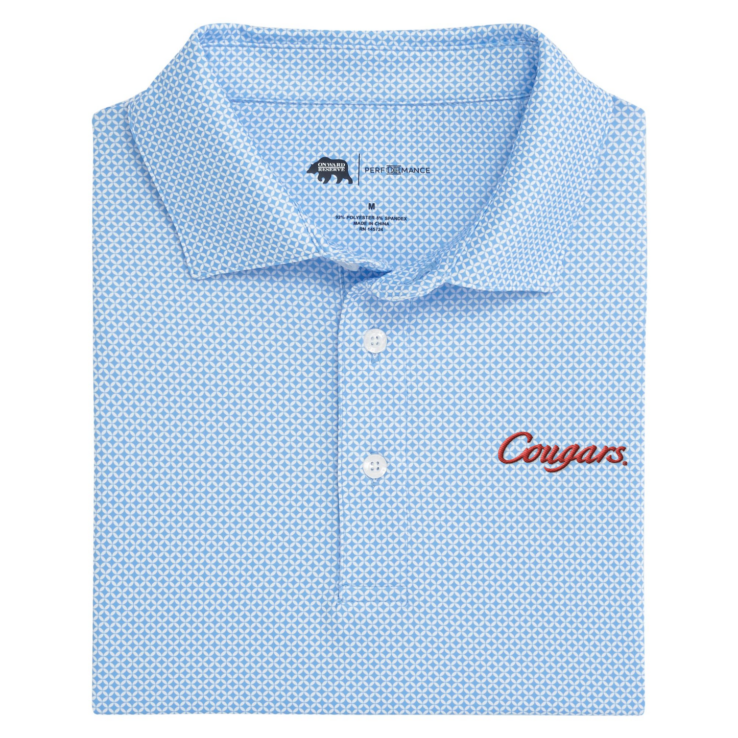 Houston Cougars Script Scope Printed Performance Polo