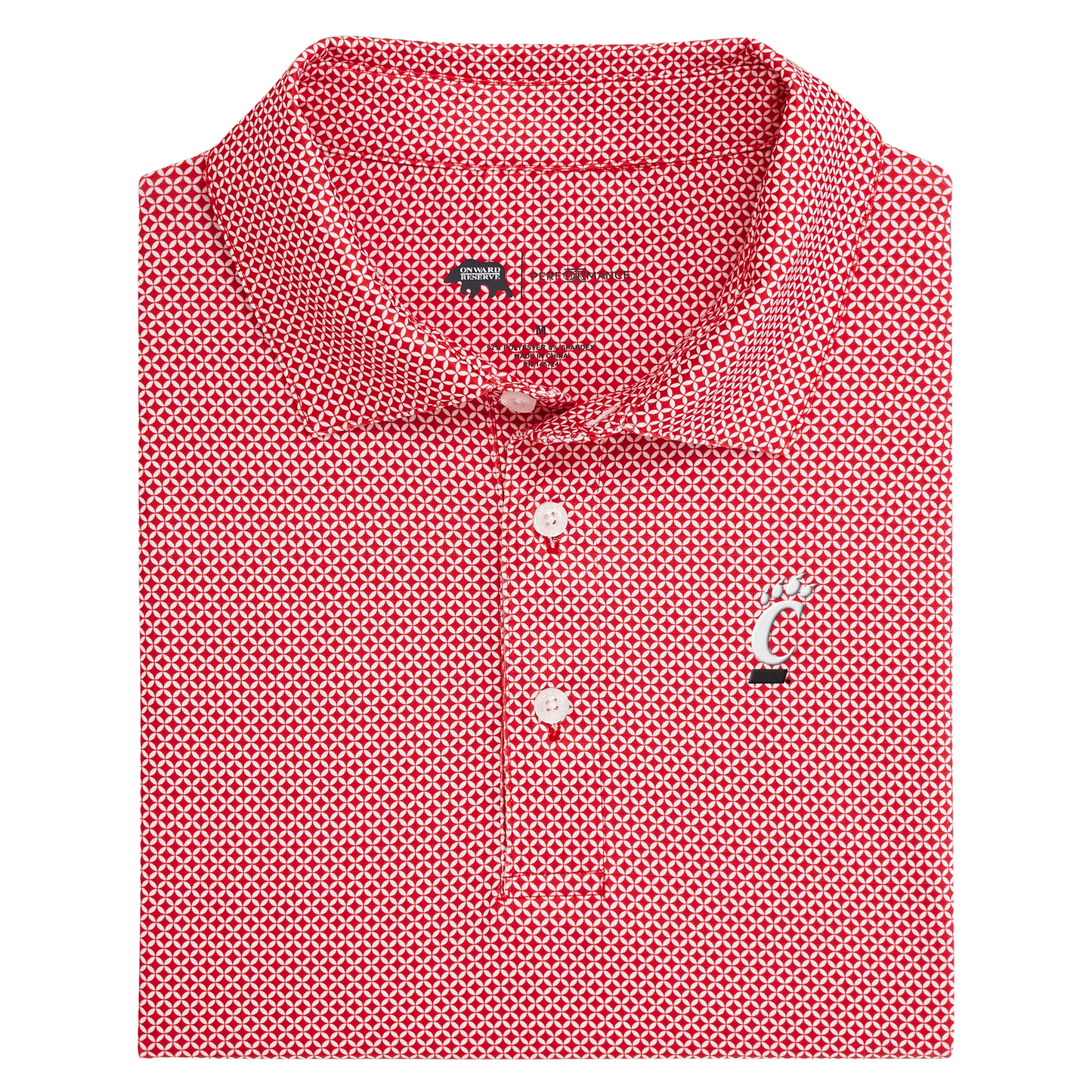Cincinnati C Scope Printed Performance Polo - Red