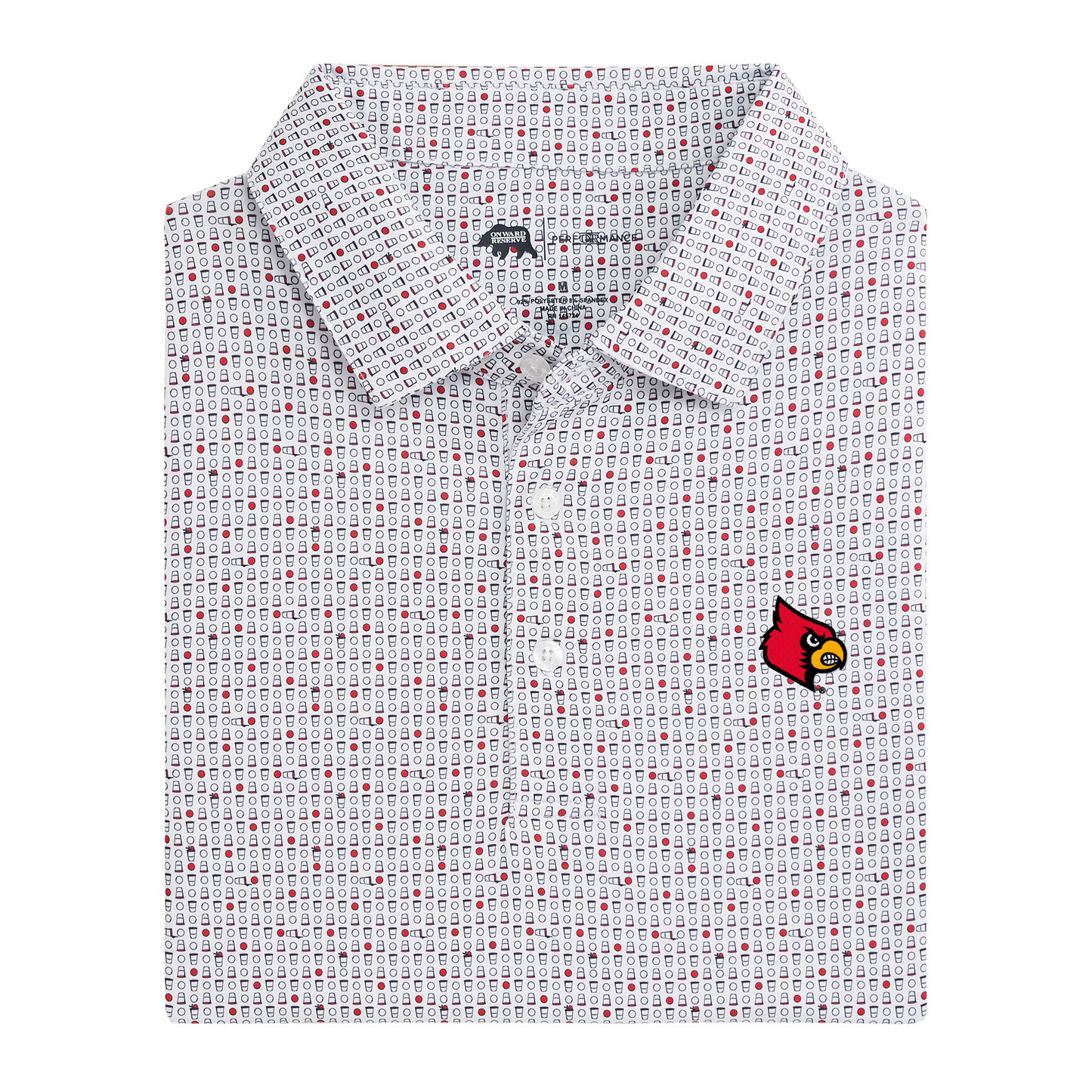 Louisville Cardinal Head Tailgate Games Printed Performance Polo
