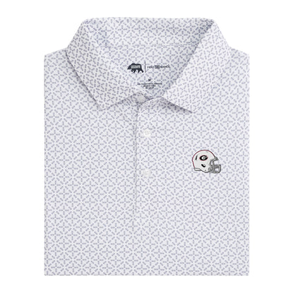 UGA Whiteout Helmet Gameday Printed Performance Polo - White