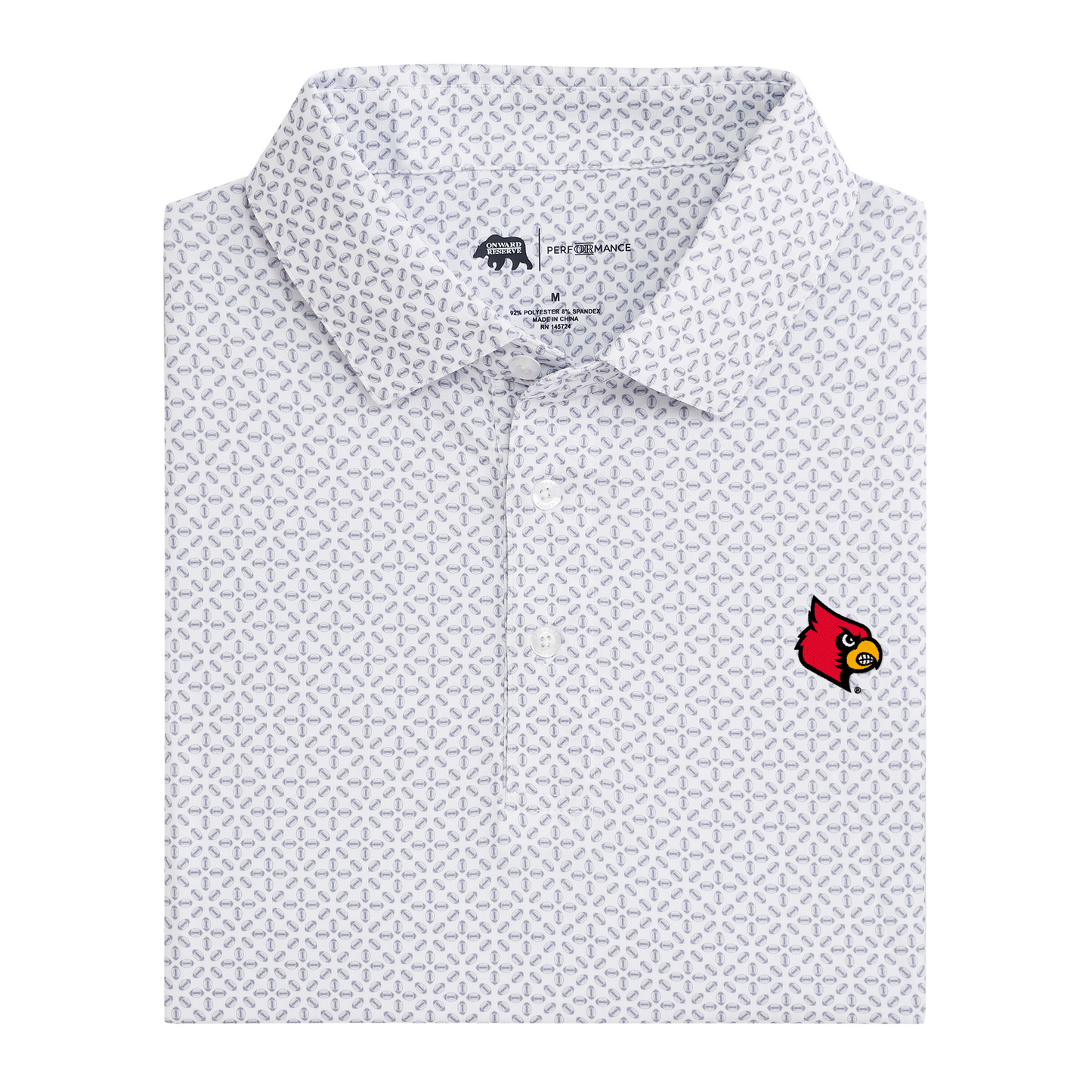 Louisville Cardinal Head Gameday Printed Performance Polo