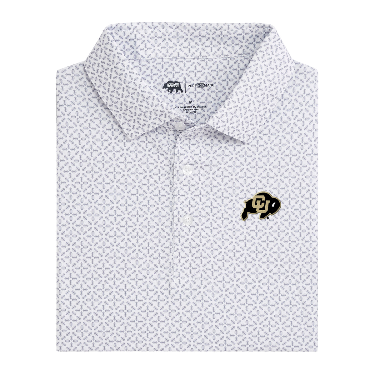 Colorado Buffalo Gameday Printed Performance Polo - White