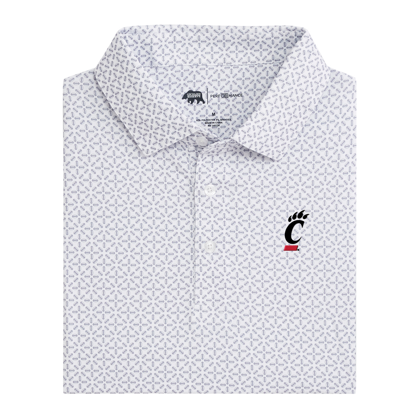 Cincinnati C Gameday Printed Performance Polo - White