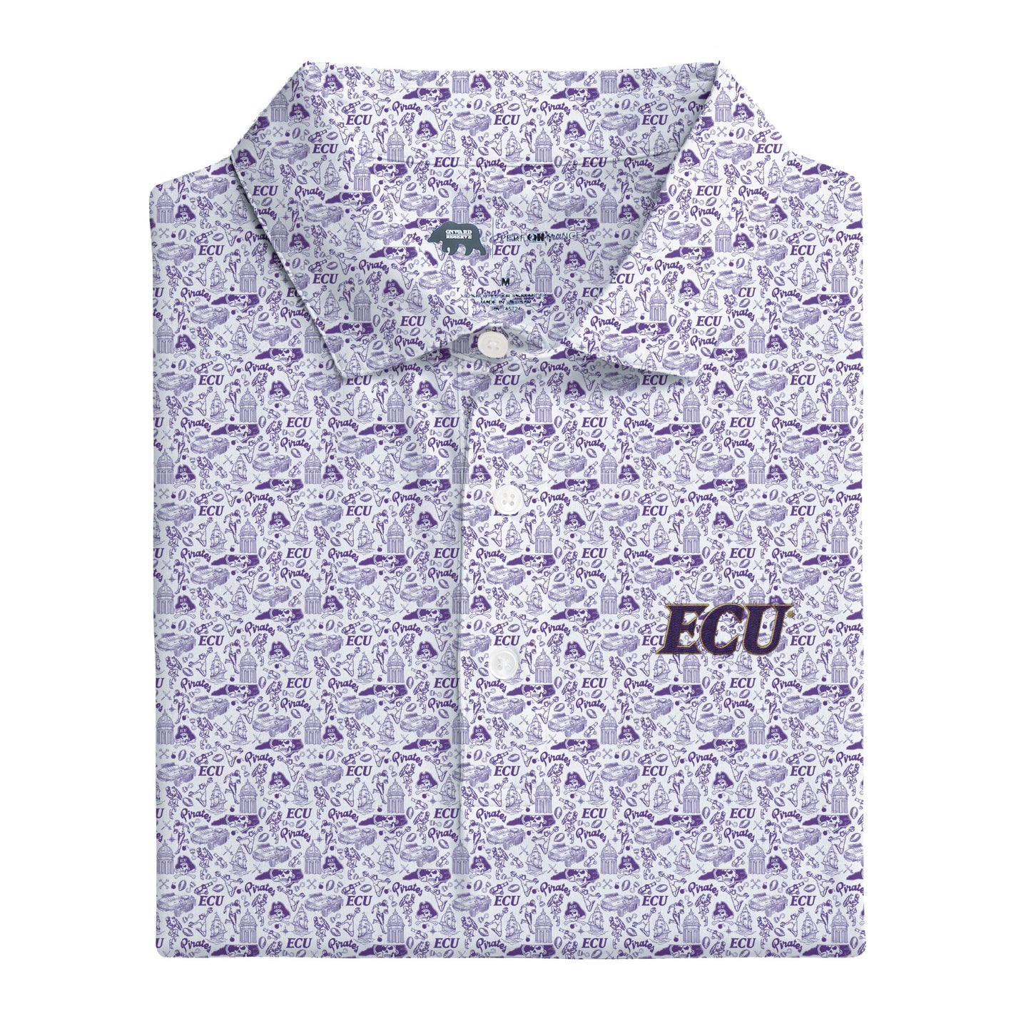 East Carolina Icons Printed Performance Polo
