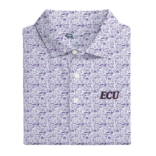 East Carolina Icons Printed Performance Polo
