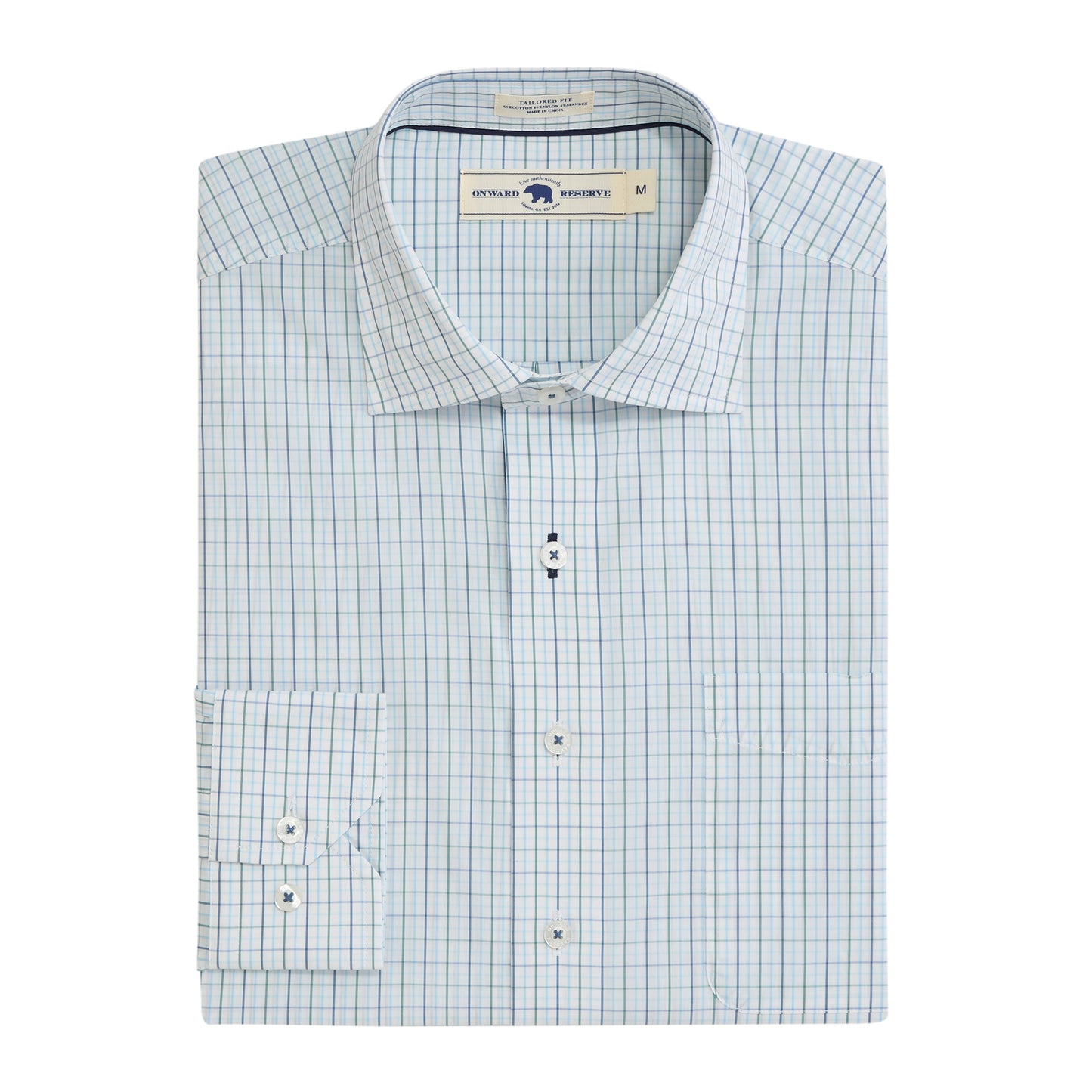 Bennett Tailored Fit Spread Collar - Duck Green