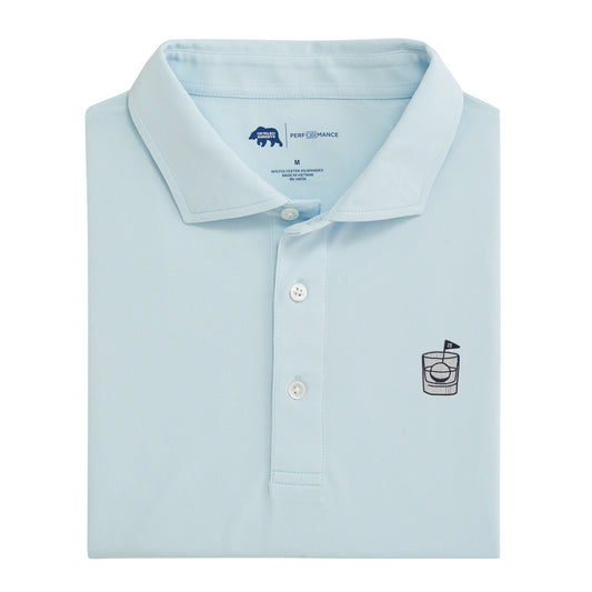 19th Hole Solid Performance Pique Polo - Delicate Blue