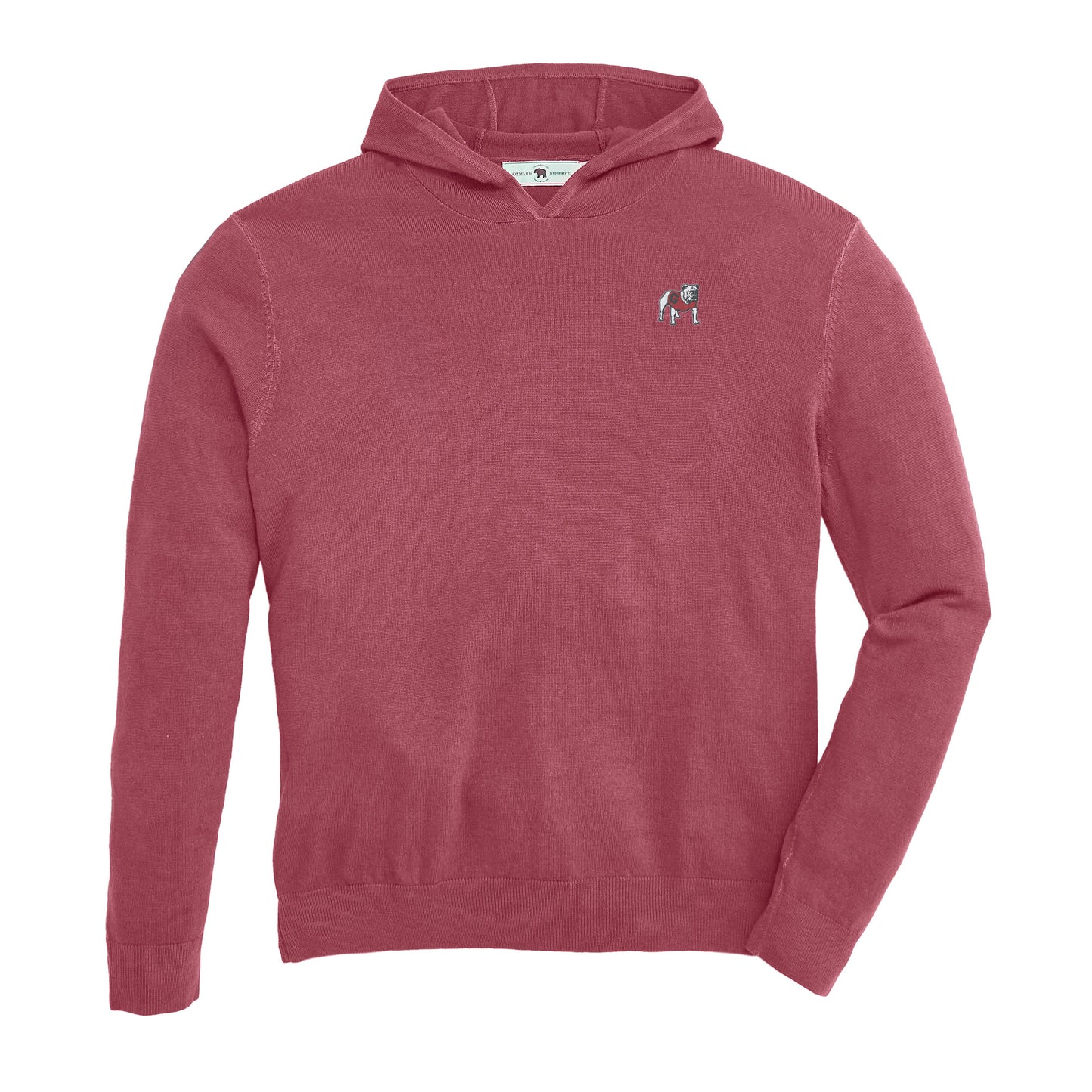 Standing Bulldog Merino Hoodie - Washed Red