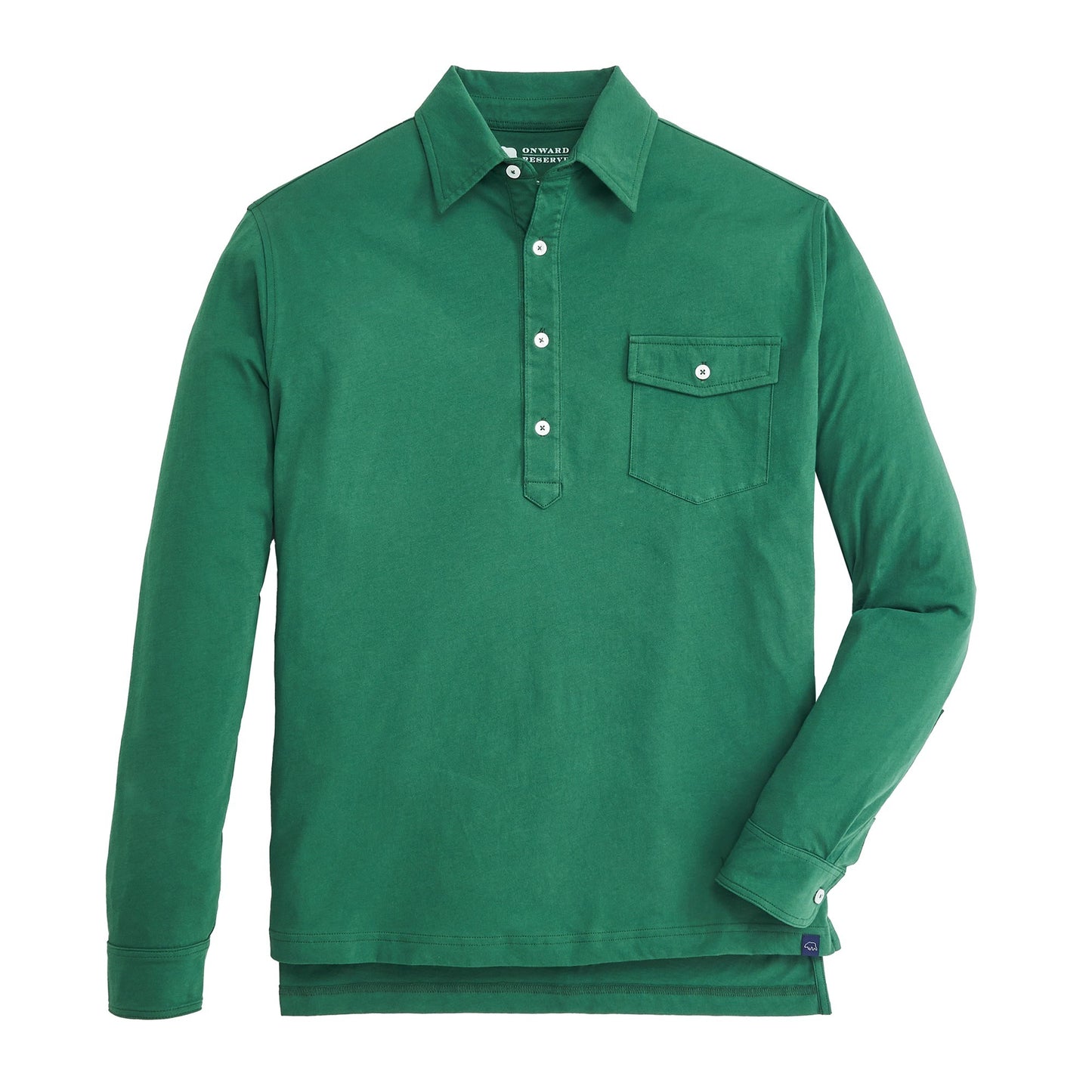 Old School Long Sleeve Polo - Posy Green