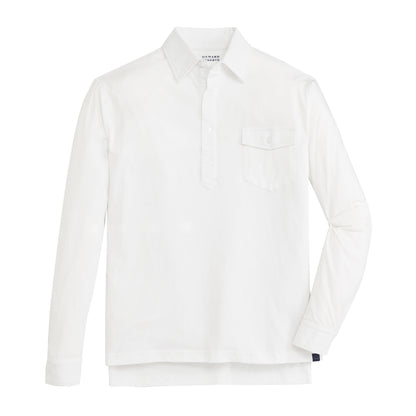 Old School Long Sleeve Polo - White