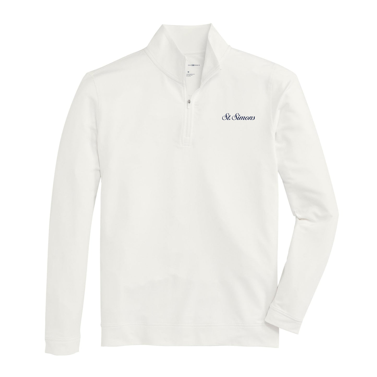 St. Simons Town Script Flow 1/4 Zip Pullover - White