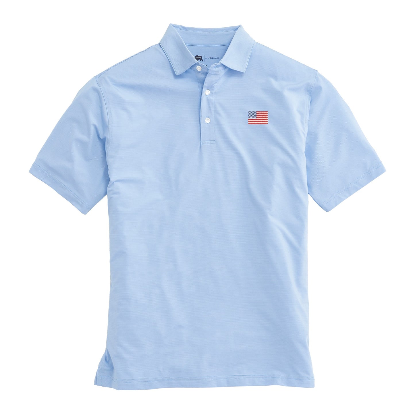 Classic Flag Hairline Stripe Performance Polo - Sky