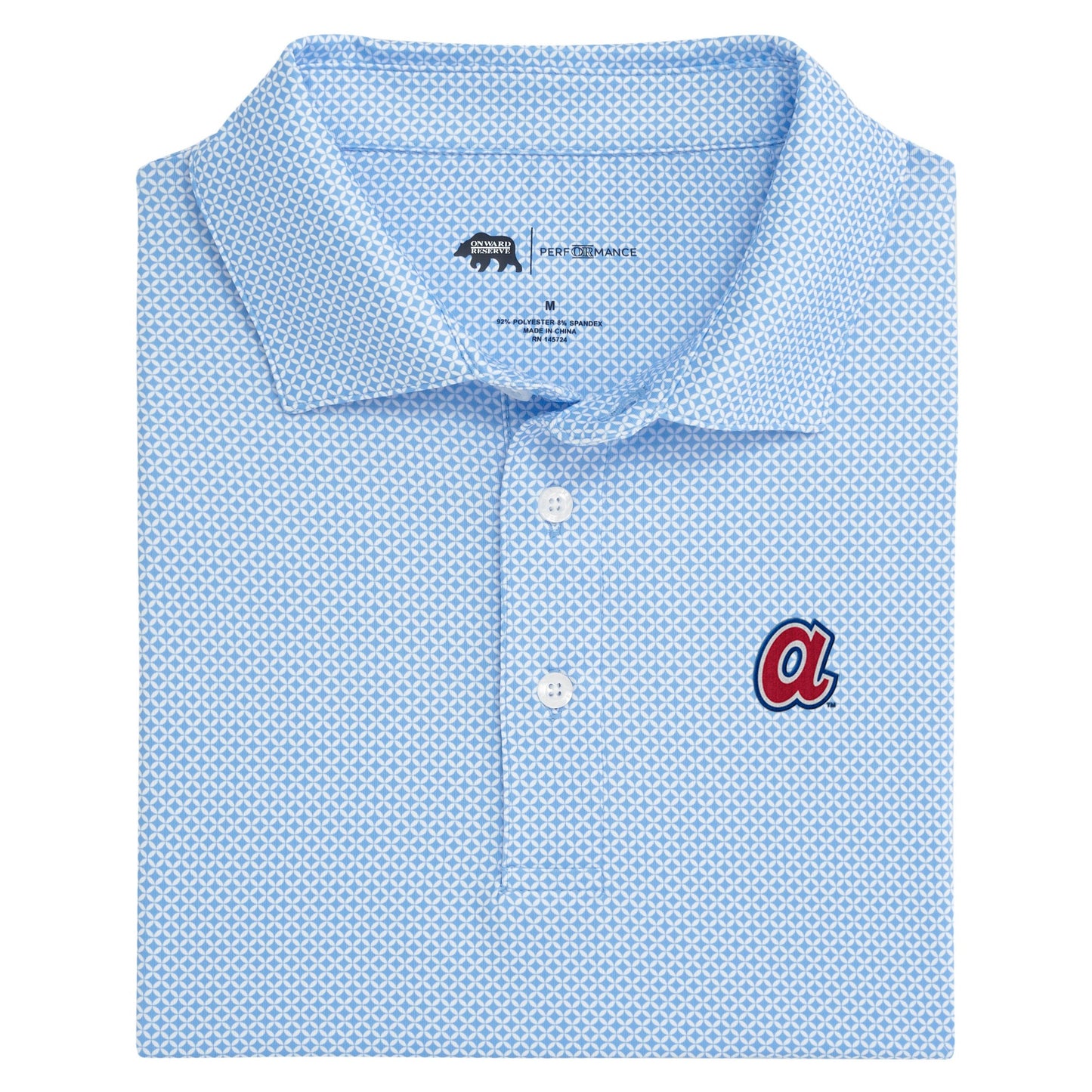 Atlanta Braves Cooperstown Scope Printed Performance Polo - Sky