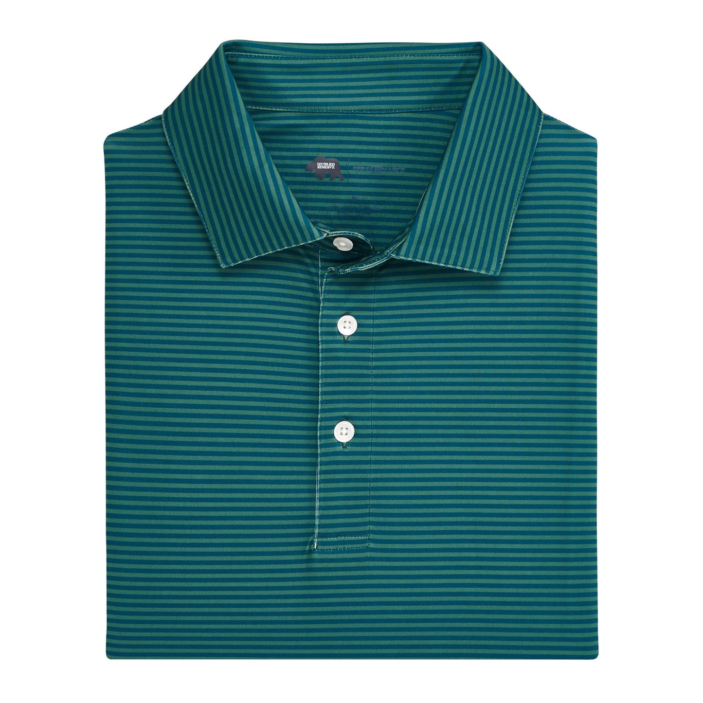 Echo Stripe Performance Polo - Blue Wing Teal