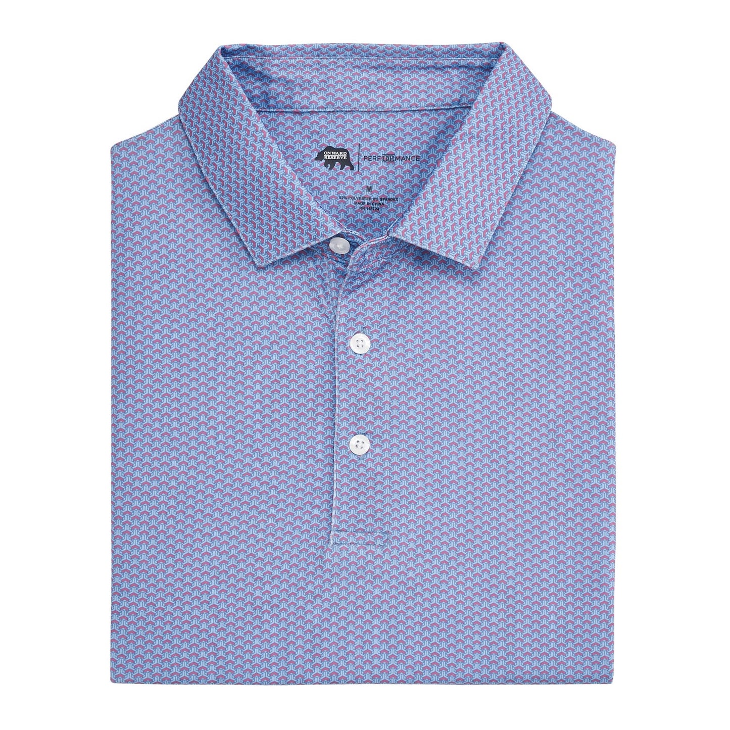 Bonnie Printed Performance Polo - Riviera