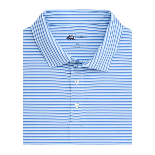 Tri Stripe Performance Polo - Blue Horizon