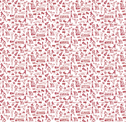 Alabama Icons Printed Performance Polo - White