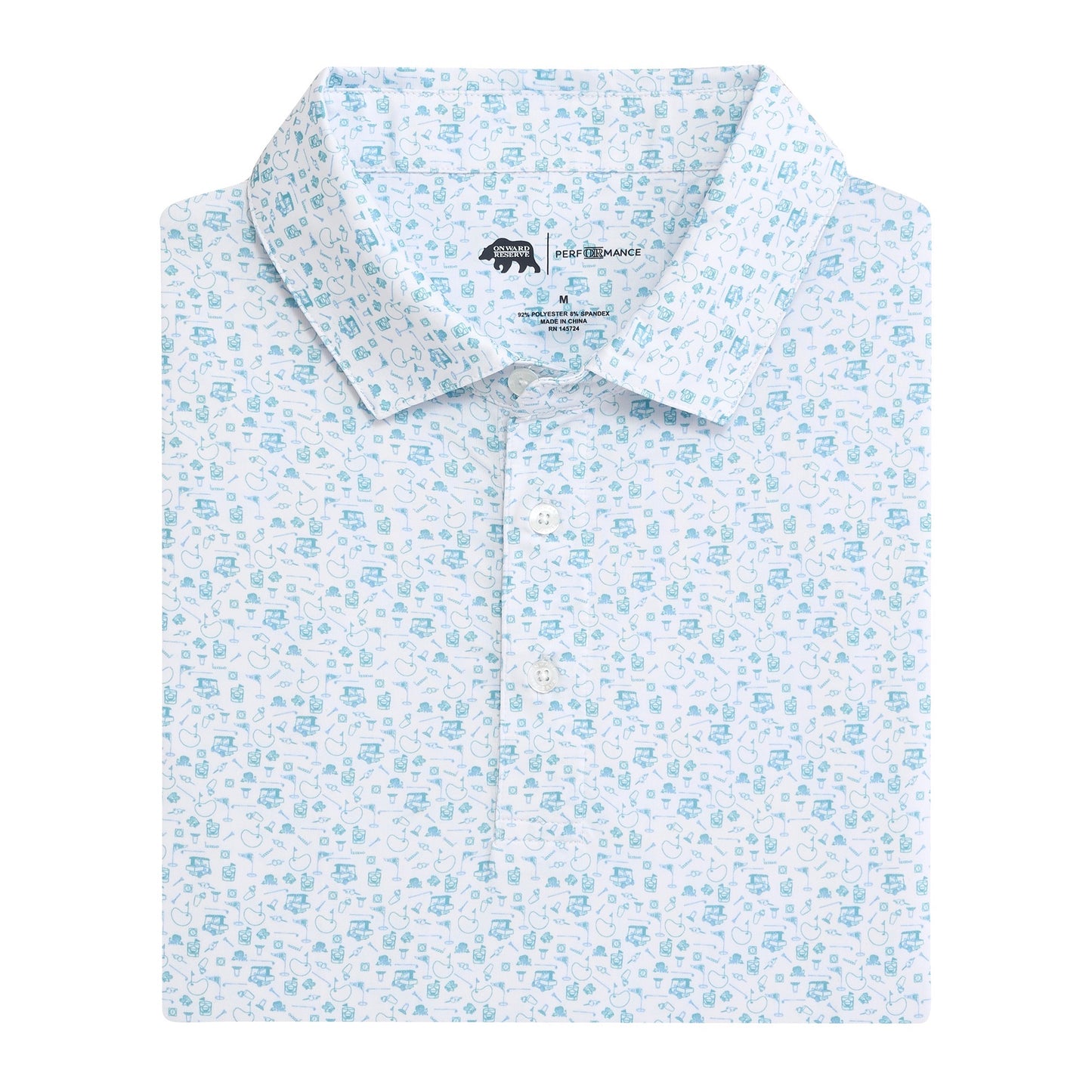 19th Hole Printed Performance Polo - Breeze