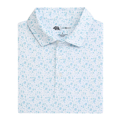 19th Hole Printed Performance Polo - Breeze