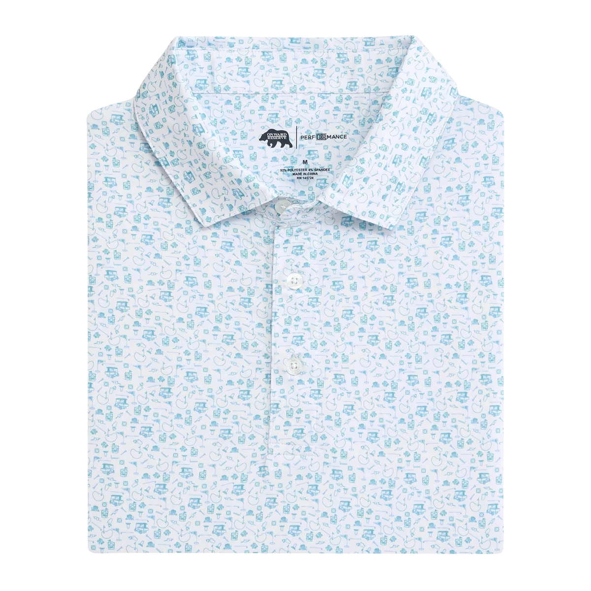 19th Hole Printed Performance Polo - Breeze
