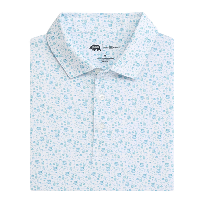 19th Hole Printed Performance Polo - Breeze