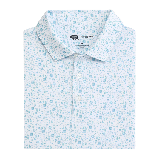 19th Hole Printed Performance Polo - Breeze