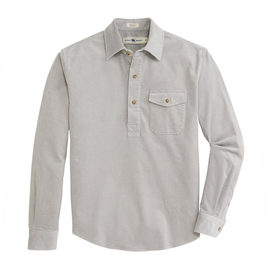 Stretch Cord Half Button Shirt - Harbor Mist