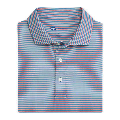 Trophy Stripe Performance Pique Polo - Captains Blue