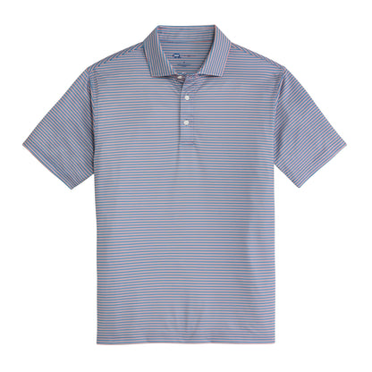 Trophy Stripe Performance Pique Polo - Captains Blue