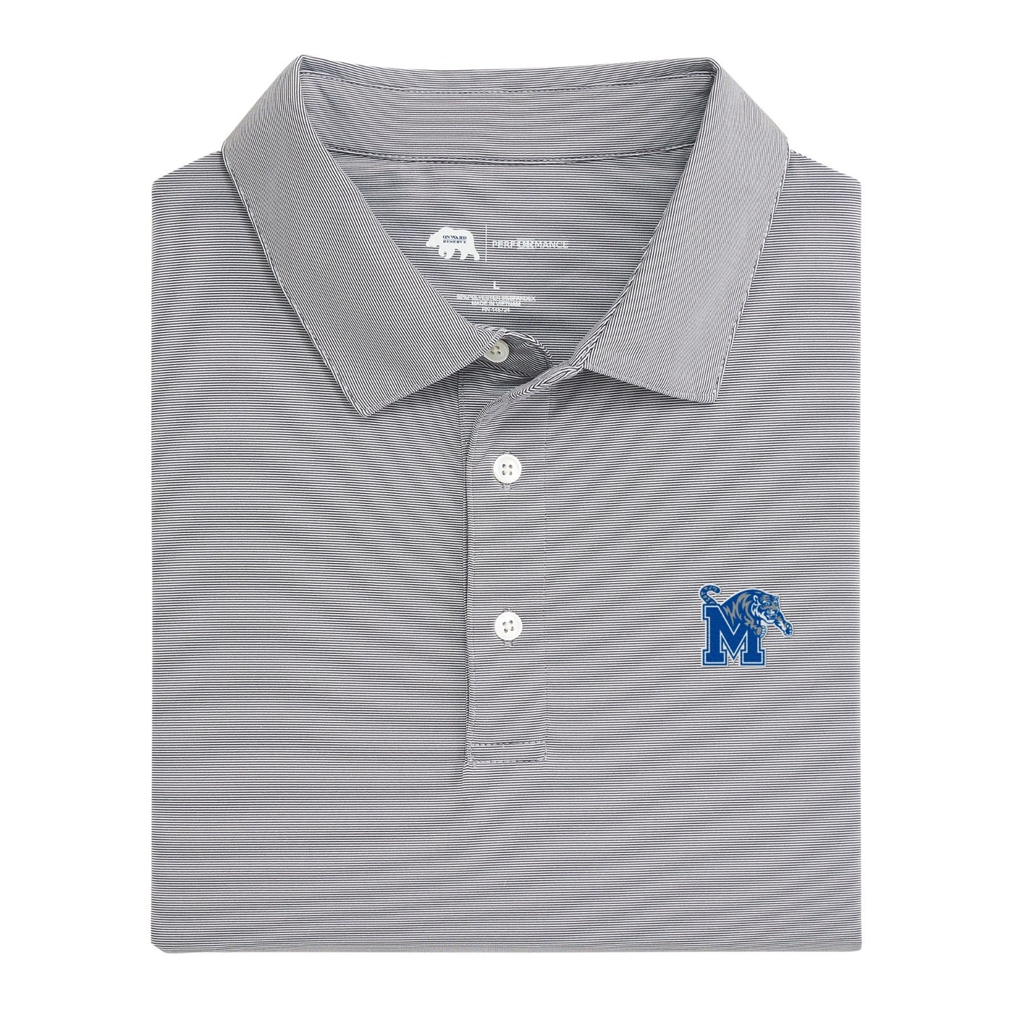 Memphis Tiger M Hairline Stripe Performance Polo