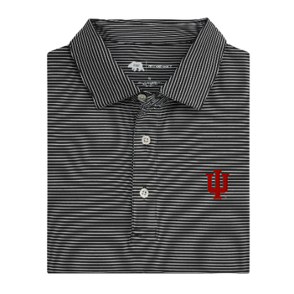 Indiana IU Birdie Stripe Performance Polo - Crimson