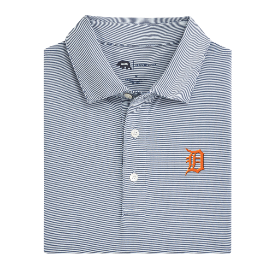 Detroit Tigers D Hairline Stripe Performance Polo - True Navy