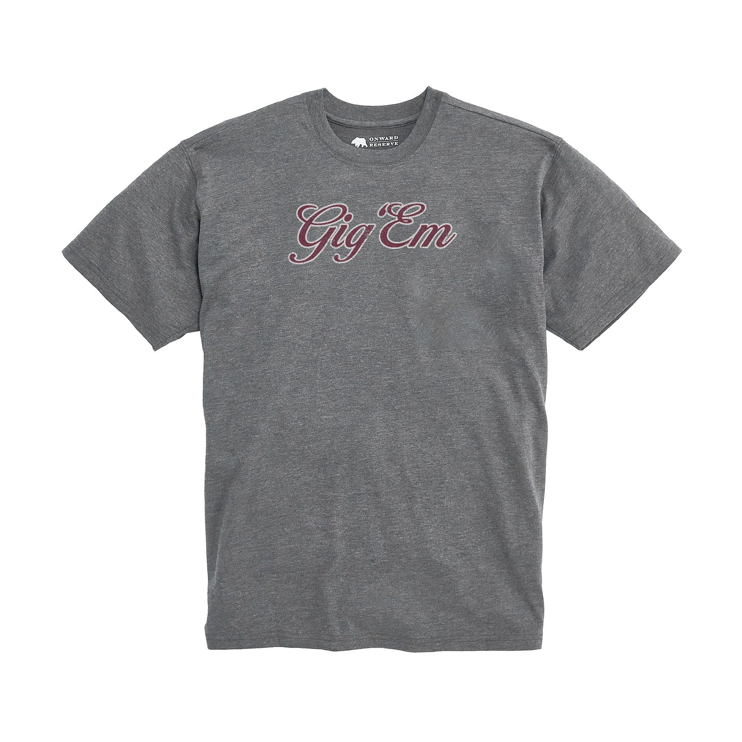Texas A&M Gig 'Em Script Vintage Wash Tee - Granite