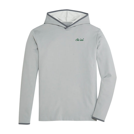 Baylor Sic 'em Vintage Script Brendon Performance Hoodie - Harbor Mist