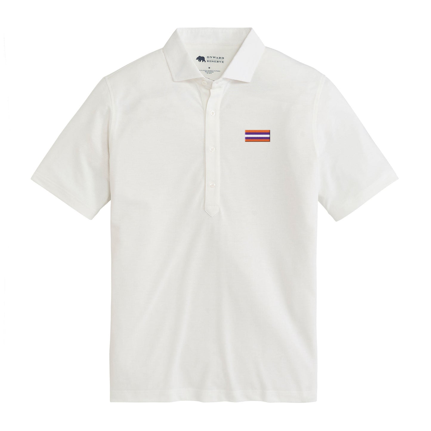 Clemson Uniform Stripe Links Polo - White