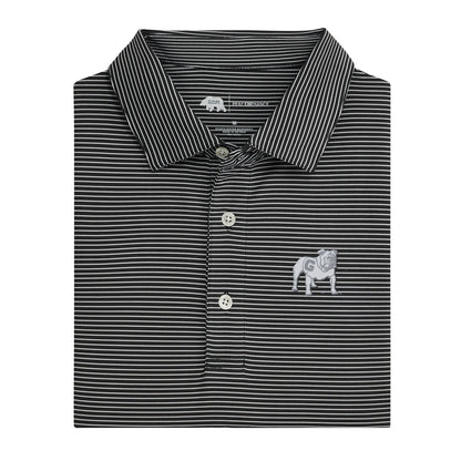 UGA Standing Bulldog Birdie Stripe Performance Polo - Red