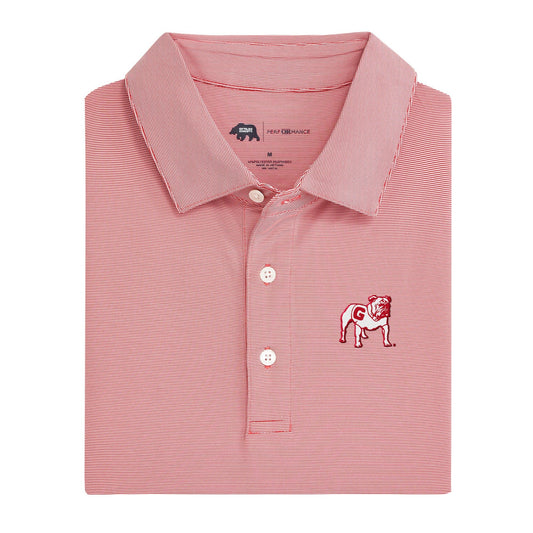 UGA Standing Bulldog Audible Hairline Stripe Performance Polo - Red