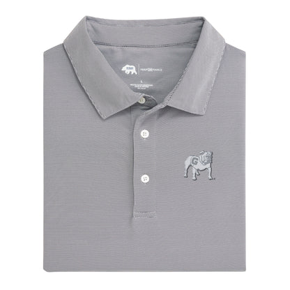 UGA Standing Bulldog Hairline Stripe Performance Polo - Nine Iron