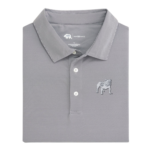 UGA Standing Bulldog Audible Hairline Stripe Performance Polo - Nine Iron