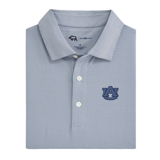 Auburn AU Audible Hairline Stripe Performance Polo - True Navy