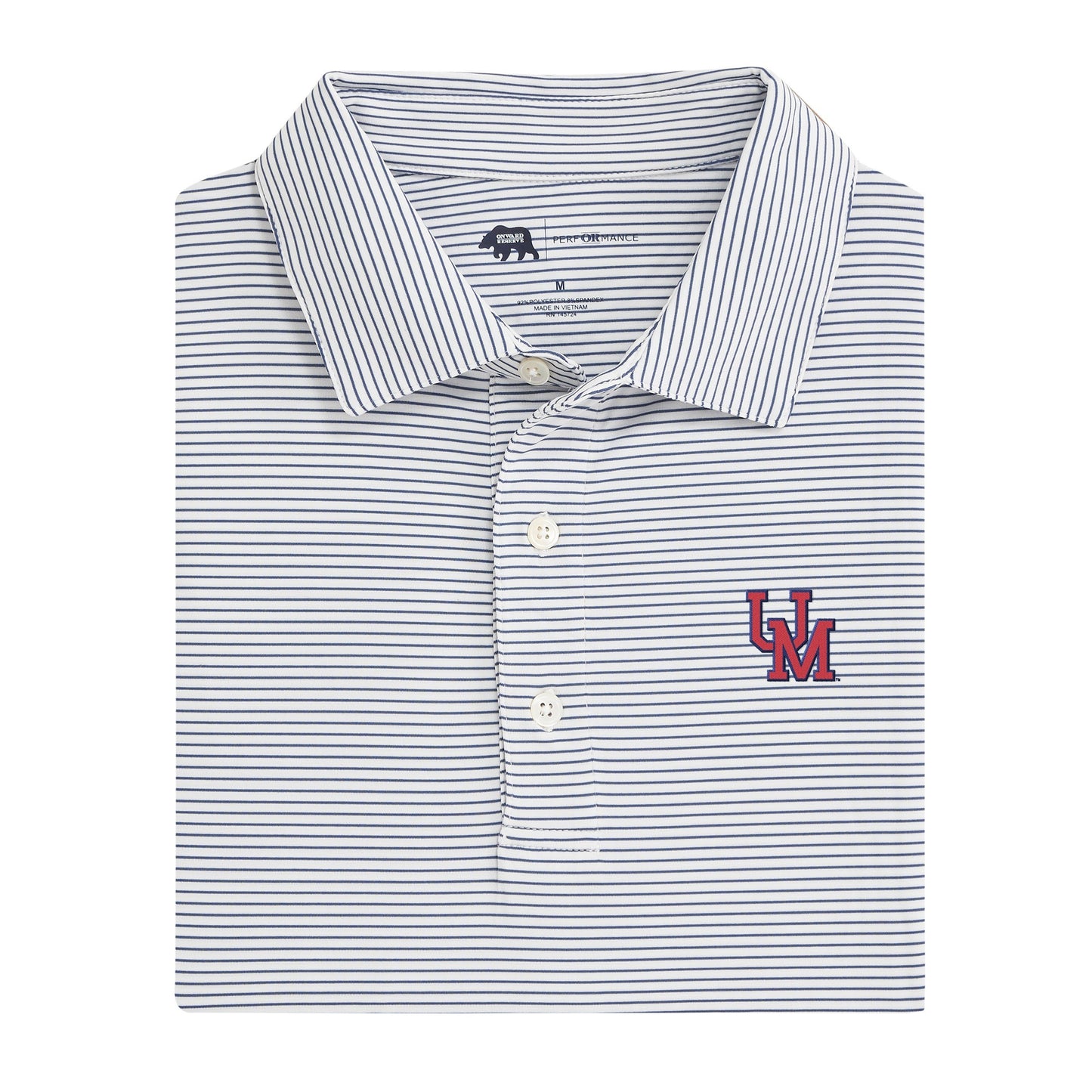 Ole Miss Vintage UM Birdie Stripe Performance Polo - True Navy